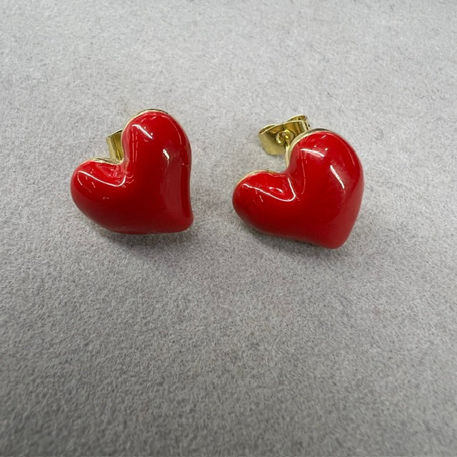 ZARCILLOS DE CORAZON ROJO