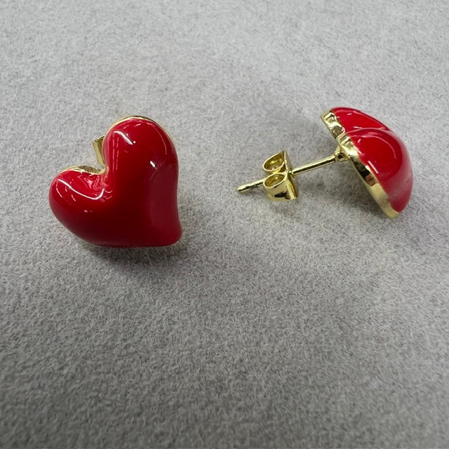 ZARCILLOS DE CORAZON ROJO