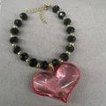 PULSERA DE CRISTAL CON CORAZON ACRILICO