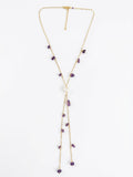 collar largo con piedra amatista